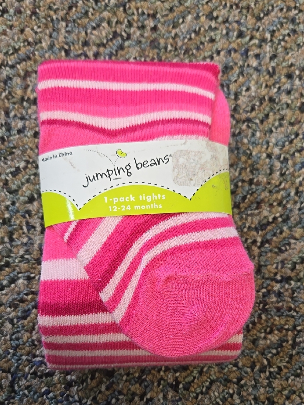 Jumping Beans Pink Striped Baby Tights
